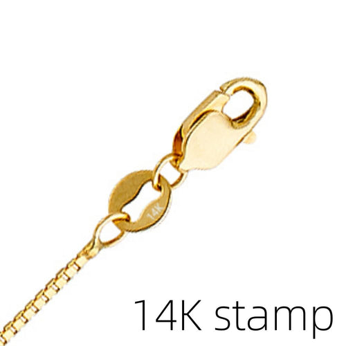 14k Gold Box Chain Necklace with Lobster Claw Clasp G70328