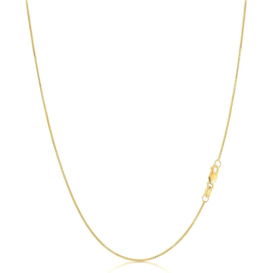 14k Gold Box Chain Necklace with Lobster Claw Clasp G70328