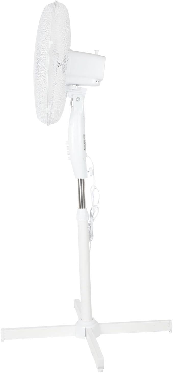 16 Inch 3-Speed Oscillating Pedestal Fan White W421