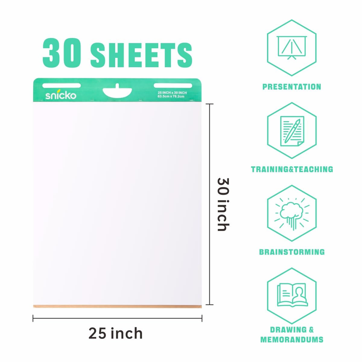 White Self Stick Easel Pad 25 in x 30 in 30 Sheets 2 Pads N135
