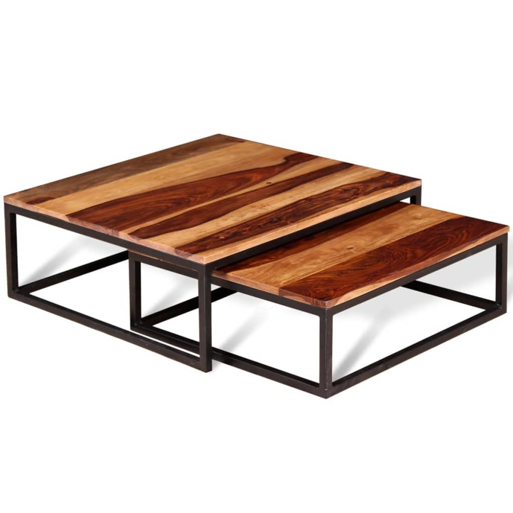 2 Piece Square Wood Nesting Coffee Table Set M94418