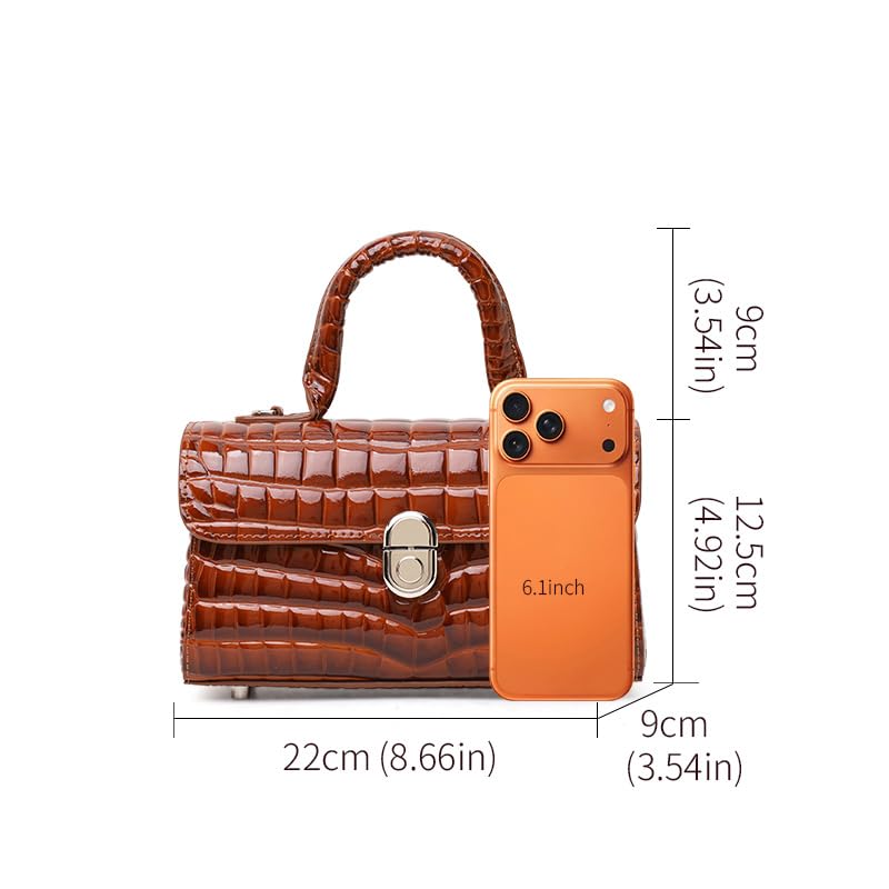 Genuine Cowhide Crocodile Embossed Crossbody Shoulder Bag M432