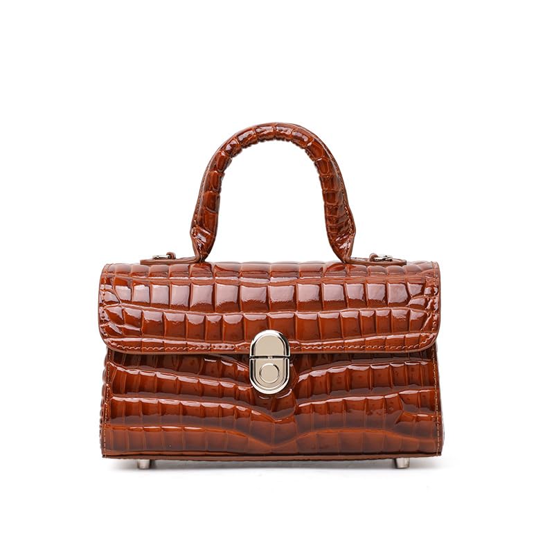 Genuine Cowhide Crocodile Embossed Crossbody Shoulder Bag M432