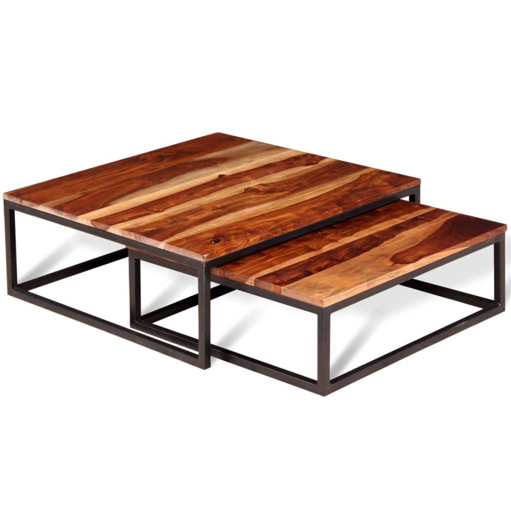 2 Piece Square Wood Nesting Coffee Table Set M94418