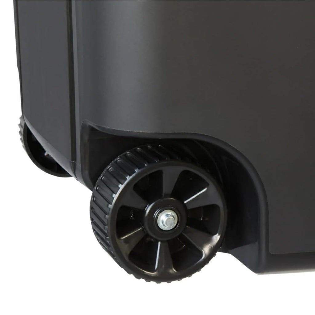 Black 45 Gallon Wheeled Heavy Duty Plastic Trash Can with Lid N3473