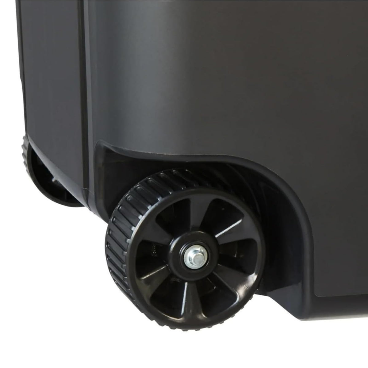 Black 45 Gallon Wheeled Heavy Duty Plastic Trash Can with Lid N3473