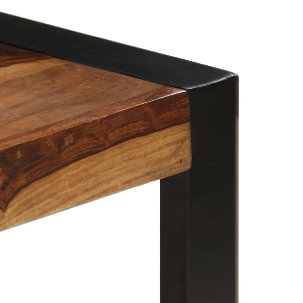 Solid Sheesham Wood Coffee Table with Steel Legs B9356