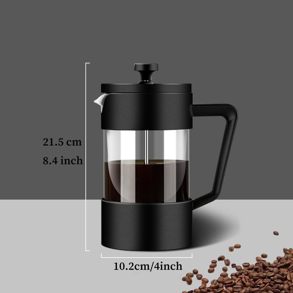 French Press Coffee Maker with 3-level Filter System, Stainless Steel, Borosilicate Glass, 1000ml Q29787
