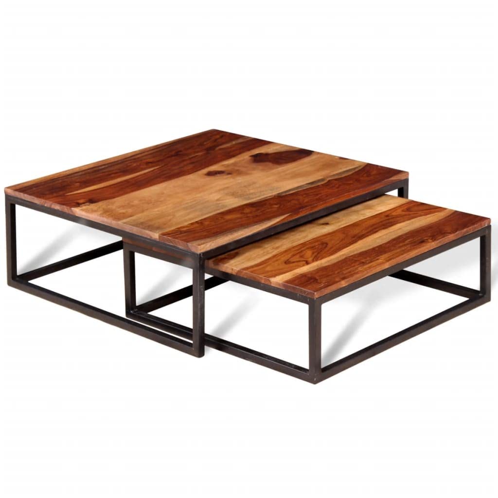 2 Piece Square Wood Nesting Coffee Table Set M94418