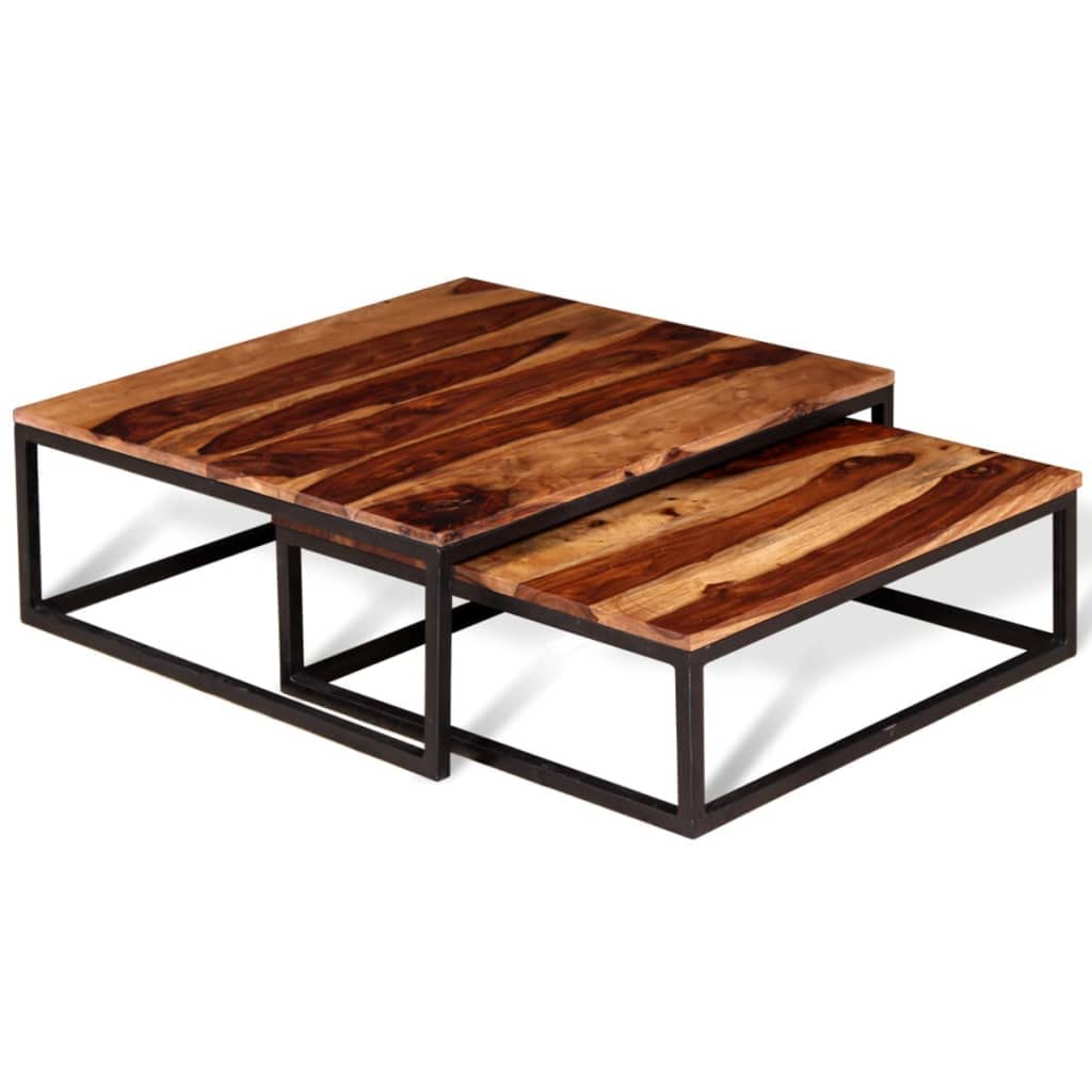 2 Piece Square Wood Nesting Coffee Table Set M94418