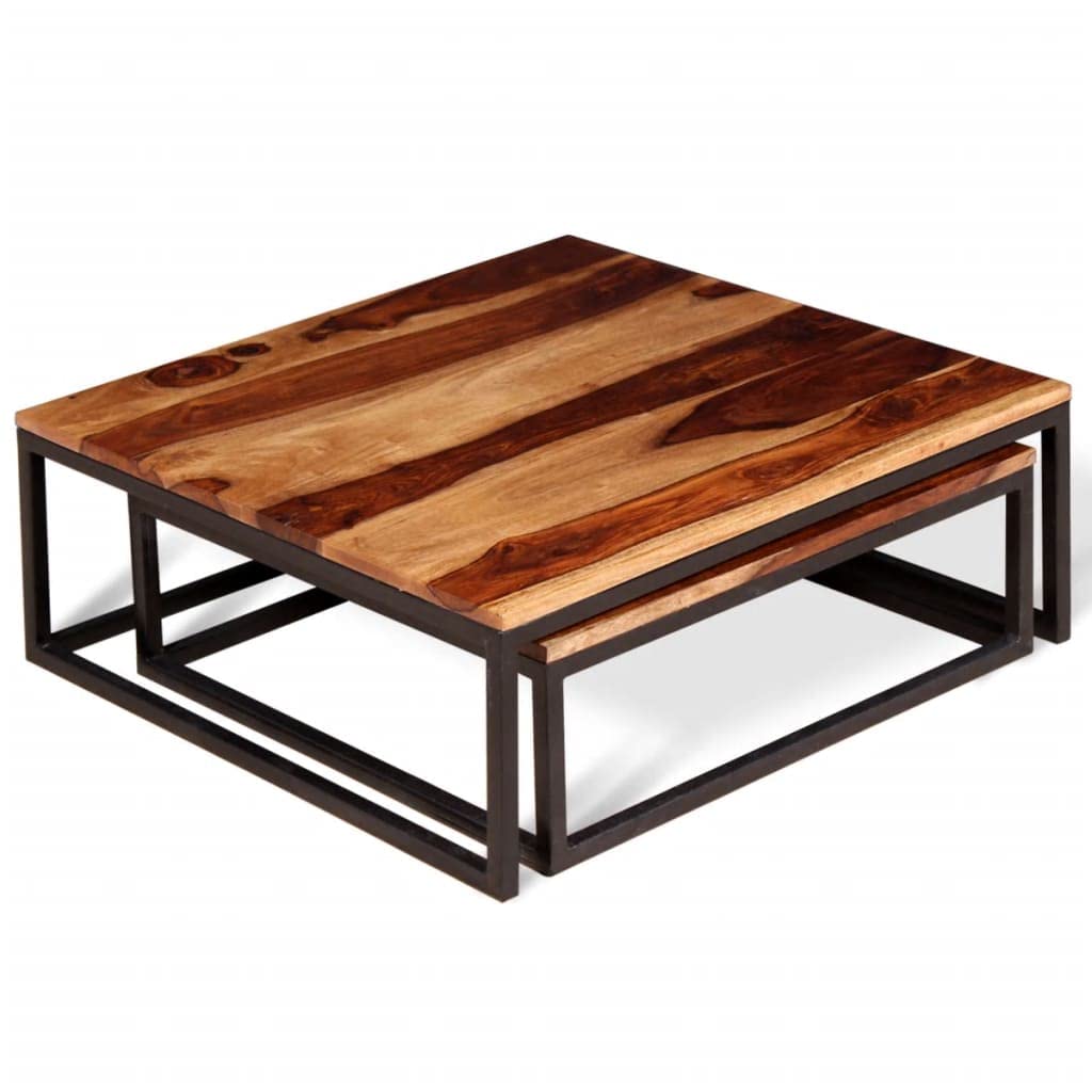 2 Piece Square Wood Nesting Coffee Table Set M94418