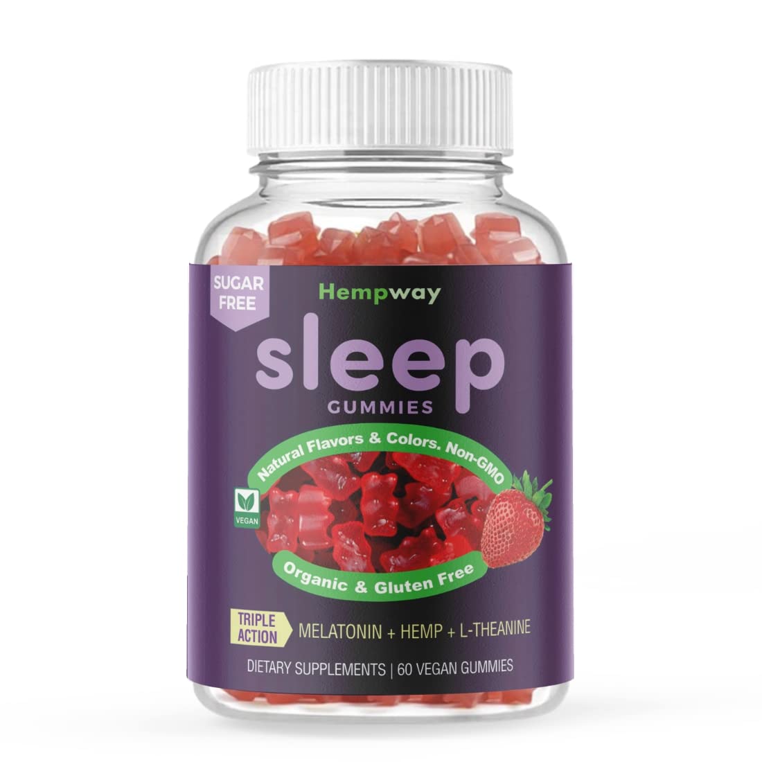 Sugar Free Strawberry Vegan 60 ct Gummies U66159