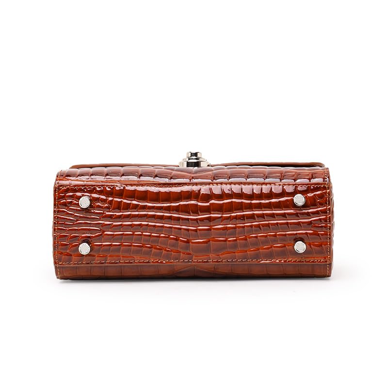 Genuine Cowhide Crocodile Embossed Crossbody Shoulder Bag M432