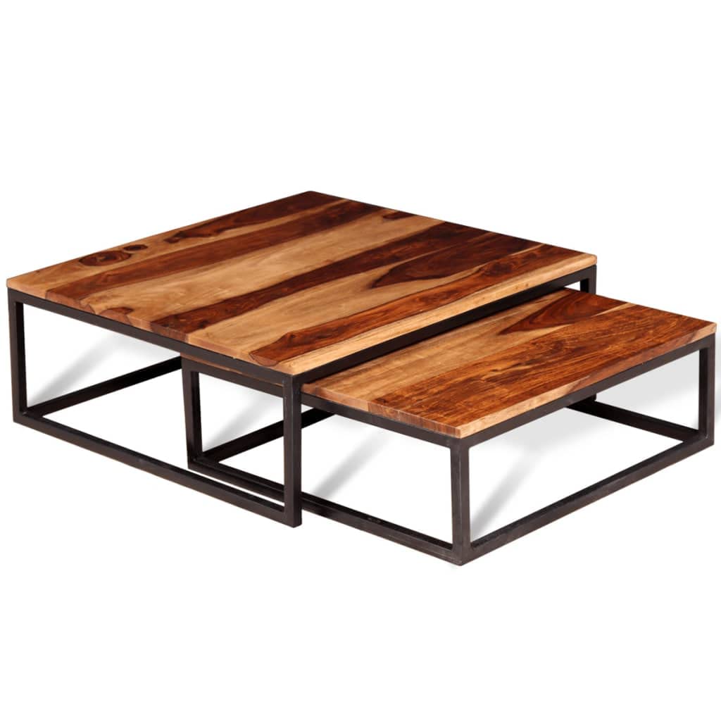 2 Piece Square Wood Nesting Coffee Table Set M94418