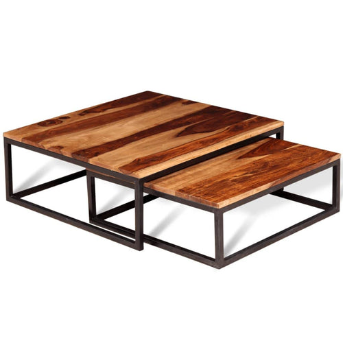 2 Piece Square Wood Nesting Coffee Table Set M94418