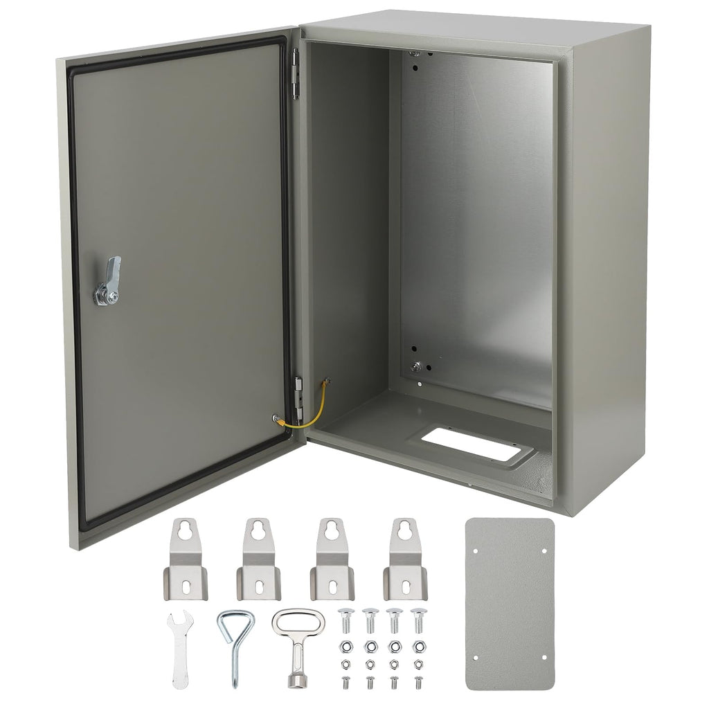 24" x 16" x 10" Waterproof Stainless Steel Electrical Enclosure Box with Lock S3518
