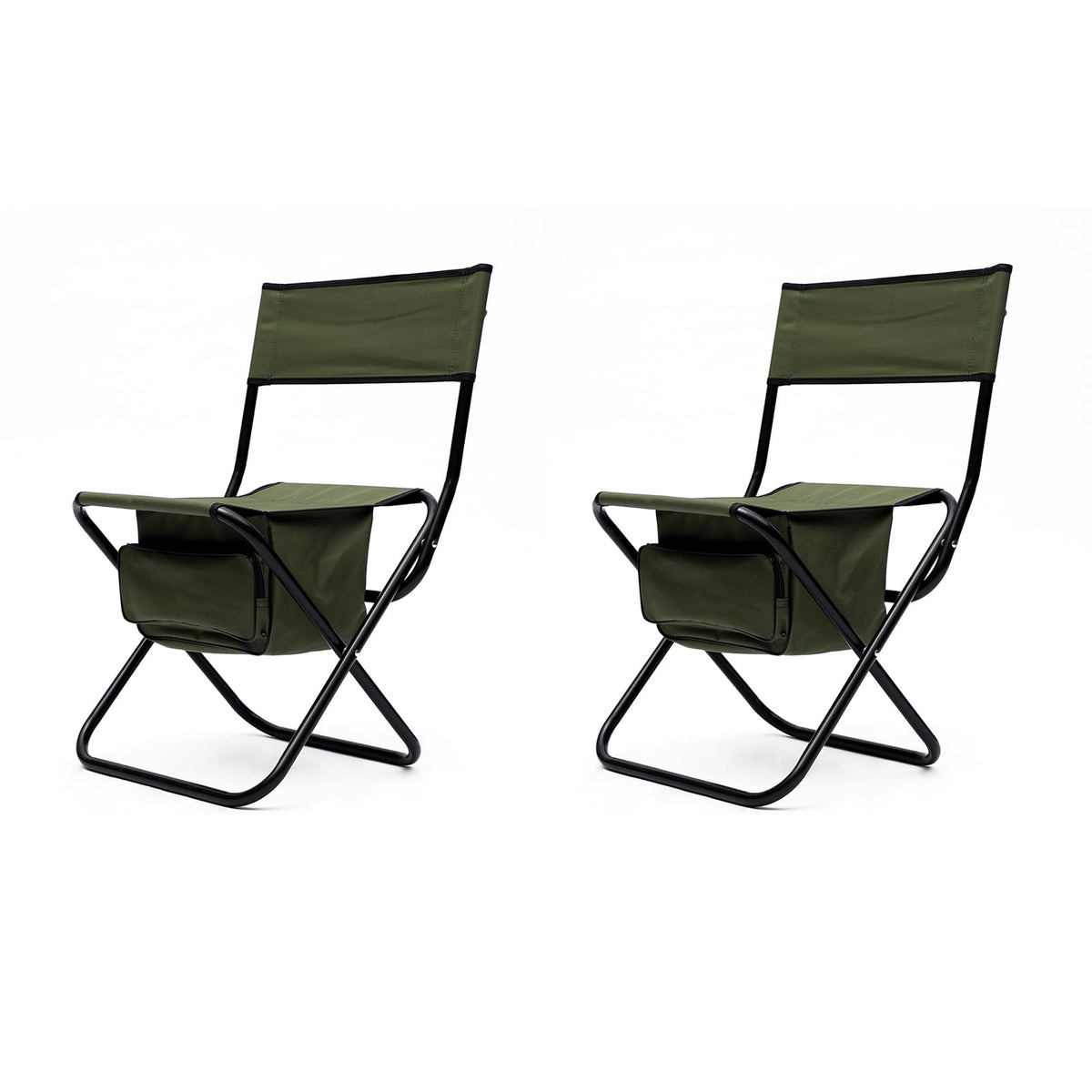 Folding Camping Chair with Storage Bag, 2 Pack, Green U2003