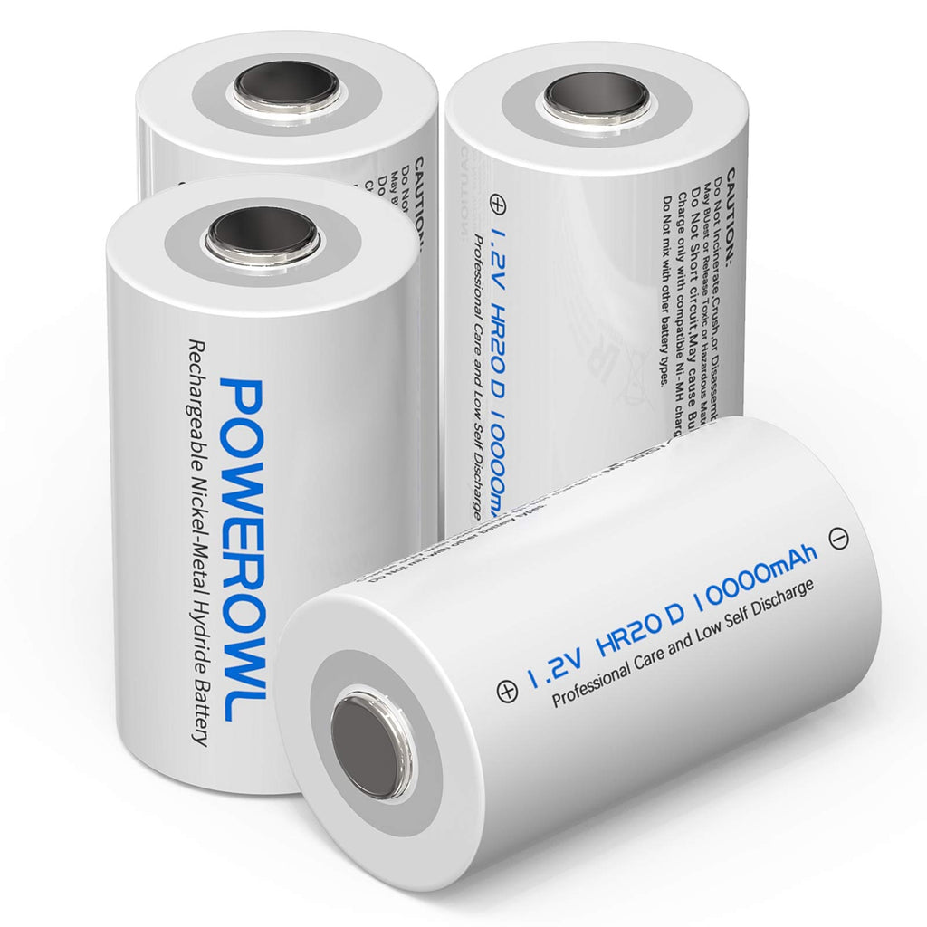 Rechargeable D Batteries 10000mah NiMH 4 Count R175637