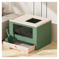 Foldable Enclosed Cat Litter Box with Lid & Scoop Q488
