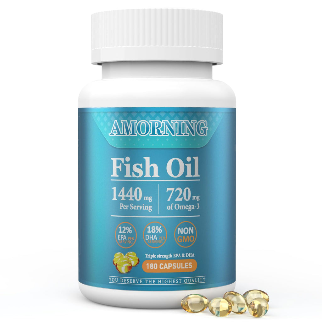 Fish Oil Omega-3 Supplements 1440mg 180Count Softgels Y206247