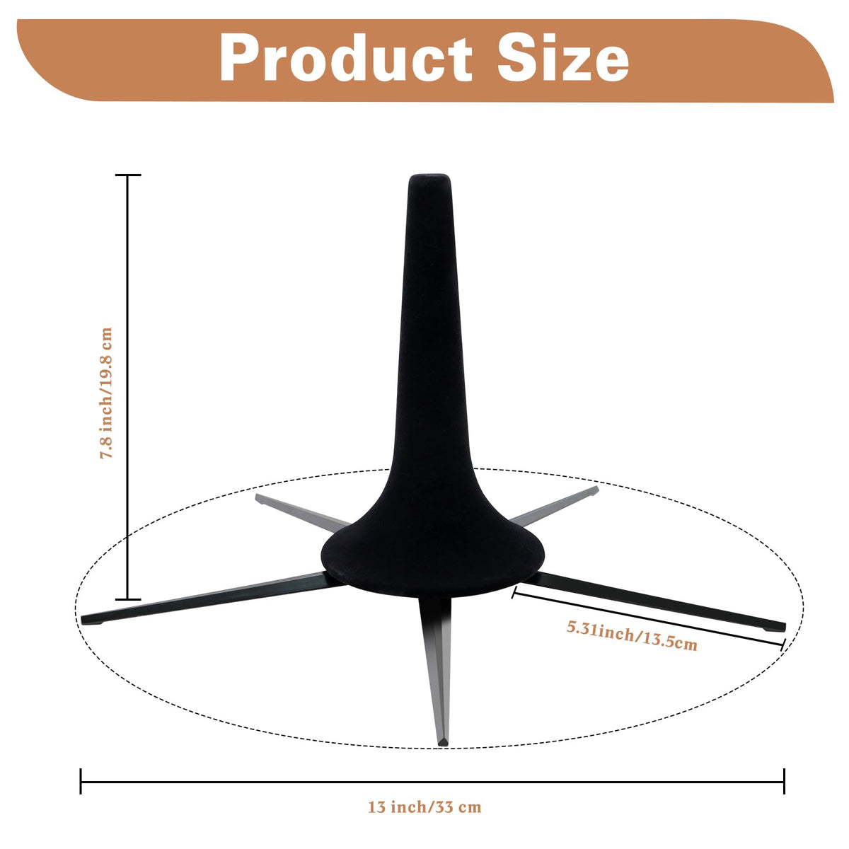 Portable 5 Legs Foldable Trumpet Stand with Cleaning Kit Z881889