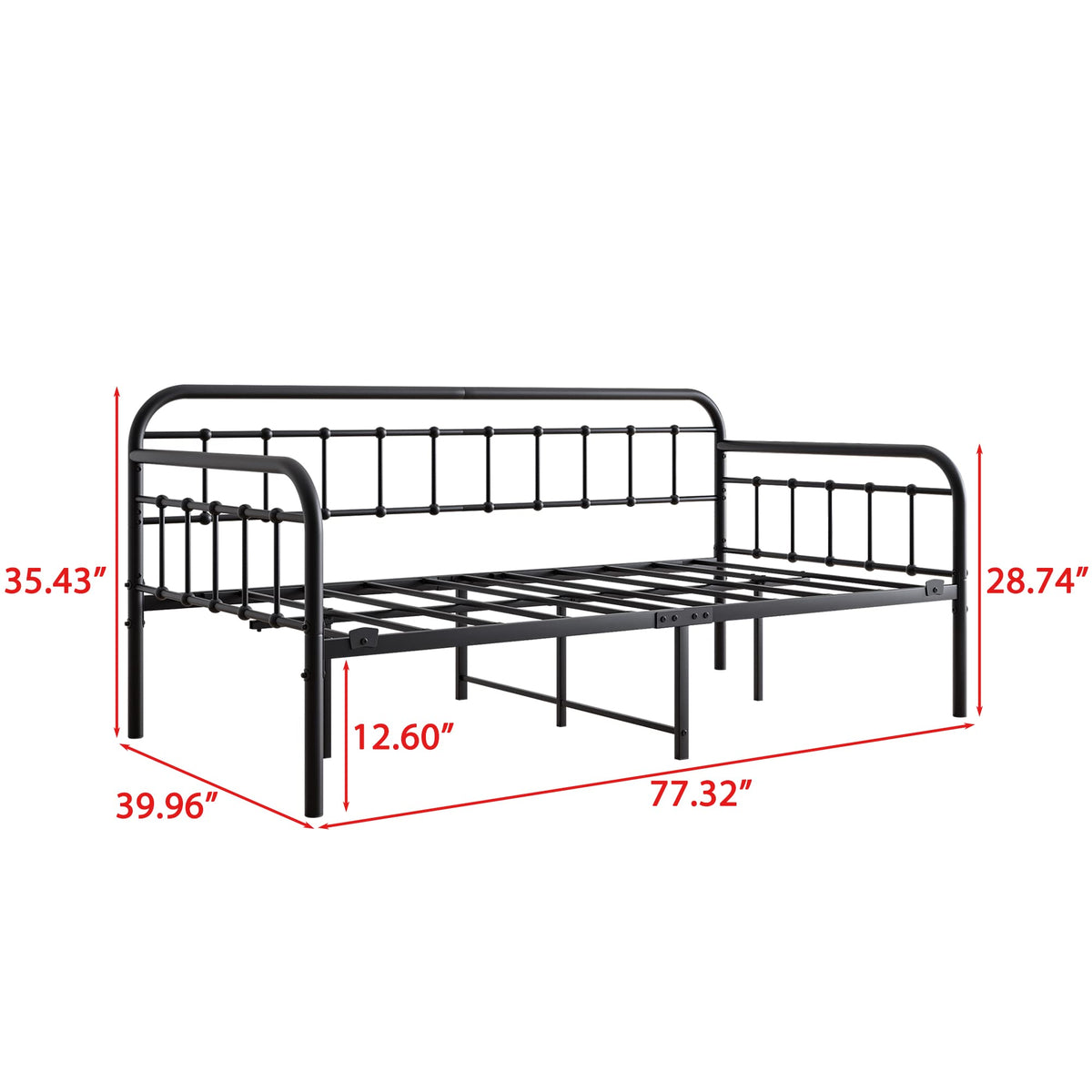 Black Twin Size Metal Daybed Frame R61103
