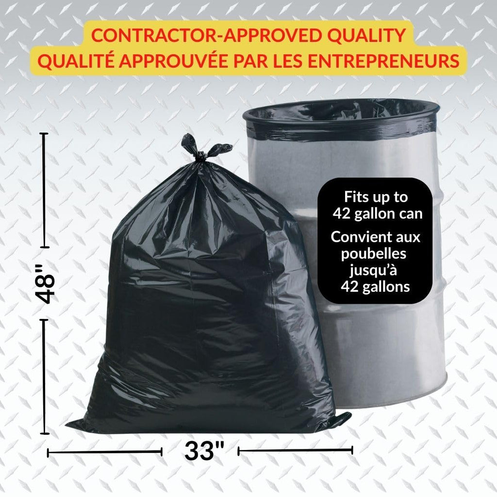Heavy Duty 42-Gallon 3 Mil Black Garbage Bags 32 Counts P560524