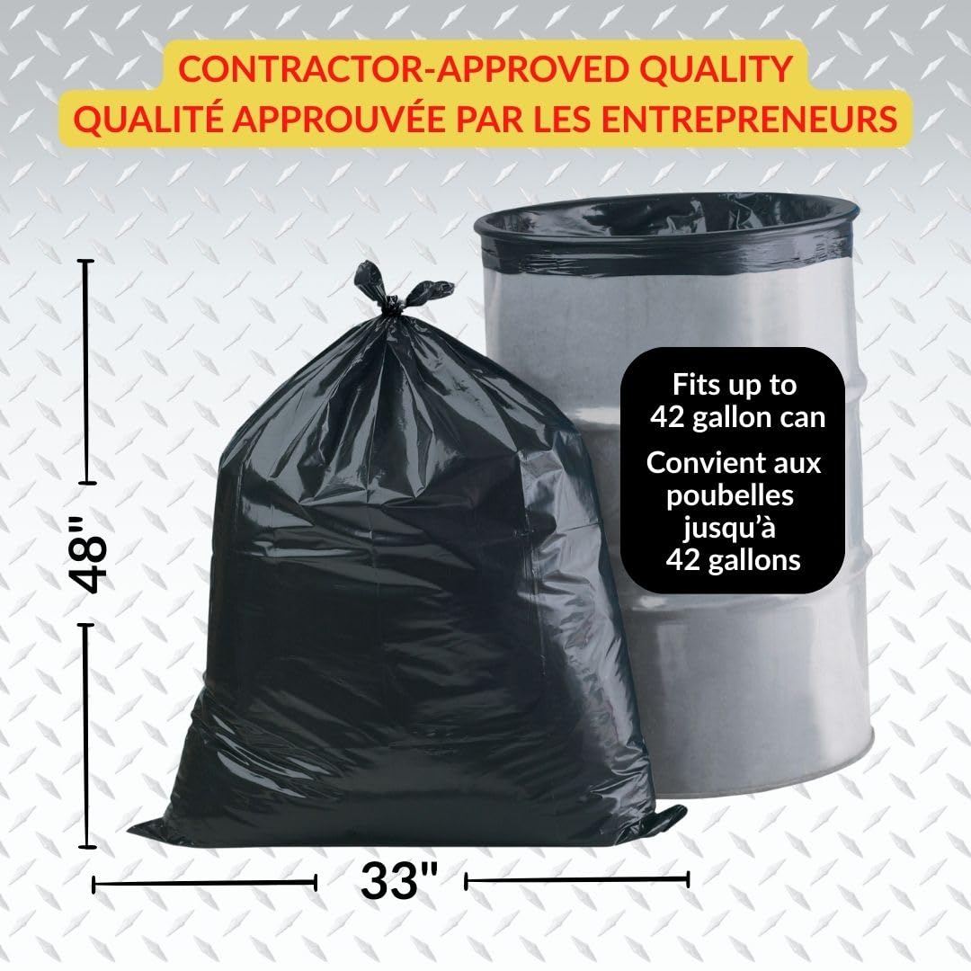 Heavy Duty 42-Gallon 3 Mil Black Garbage Bags 32 Counts P560524