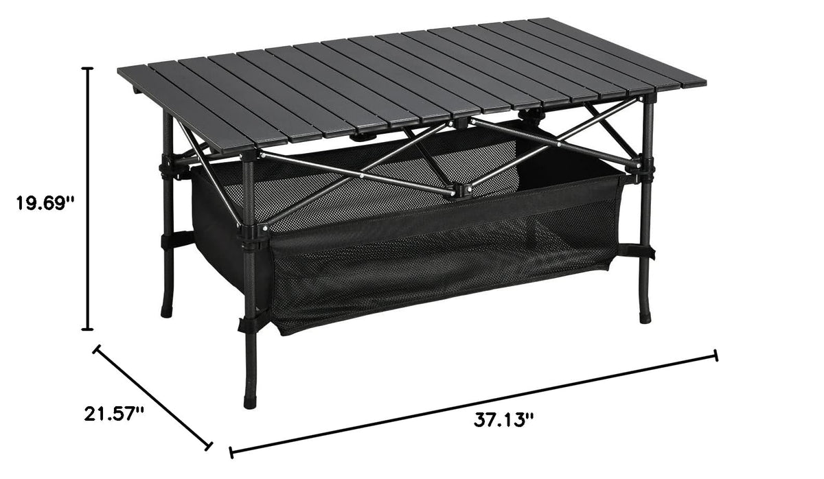 Lightweight Aluminum Folding Camping Table with Carrying Bag W368