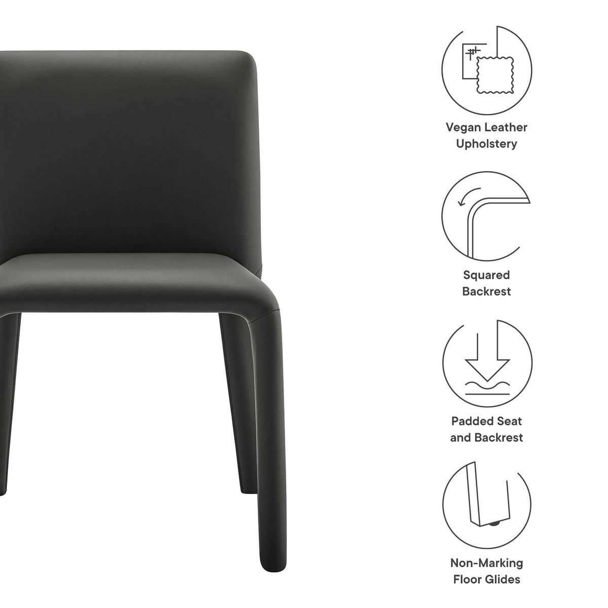 Black Faux Leather Dining Chair S482175
