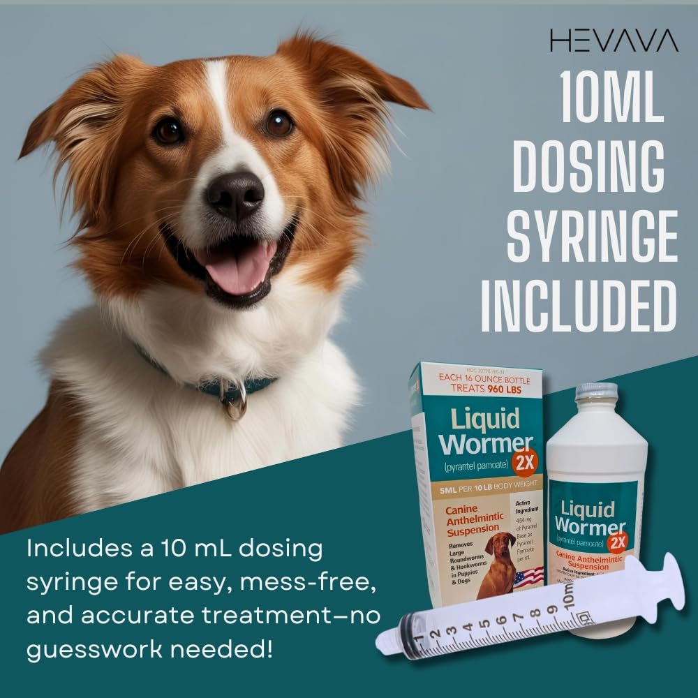 8 oz Pyrantel Pamoate Liquid Wormer for Dogs and Puppies Q8657