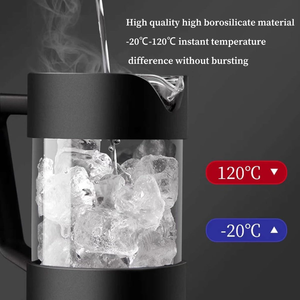 French Press Coffee Maker with 3-level Filter System, Stainless Steel, Borosilicate Glass, 1000ml Q29787