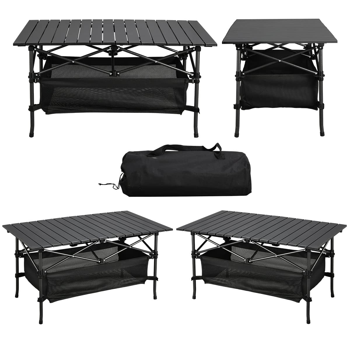 Lightweight Aluminum Folding Camping Table with Carrying Bag W368