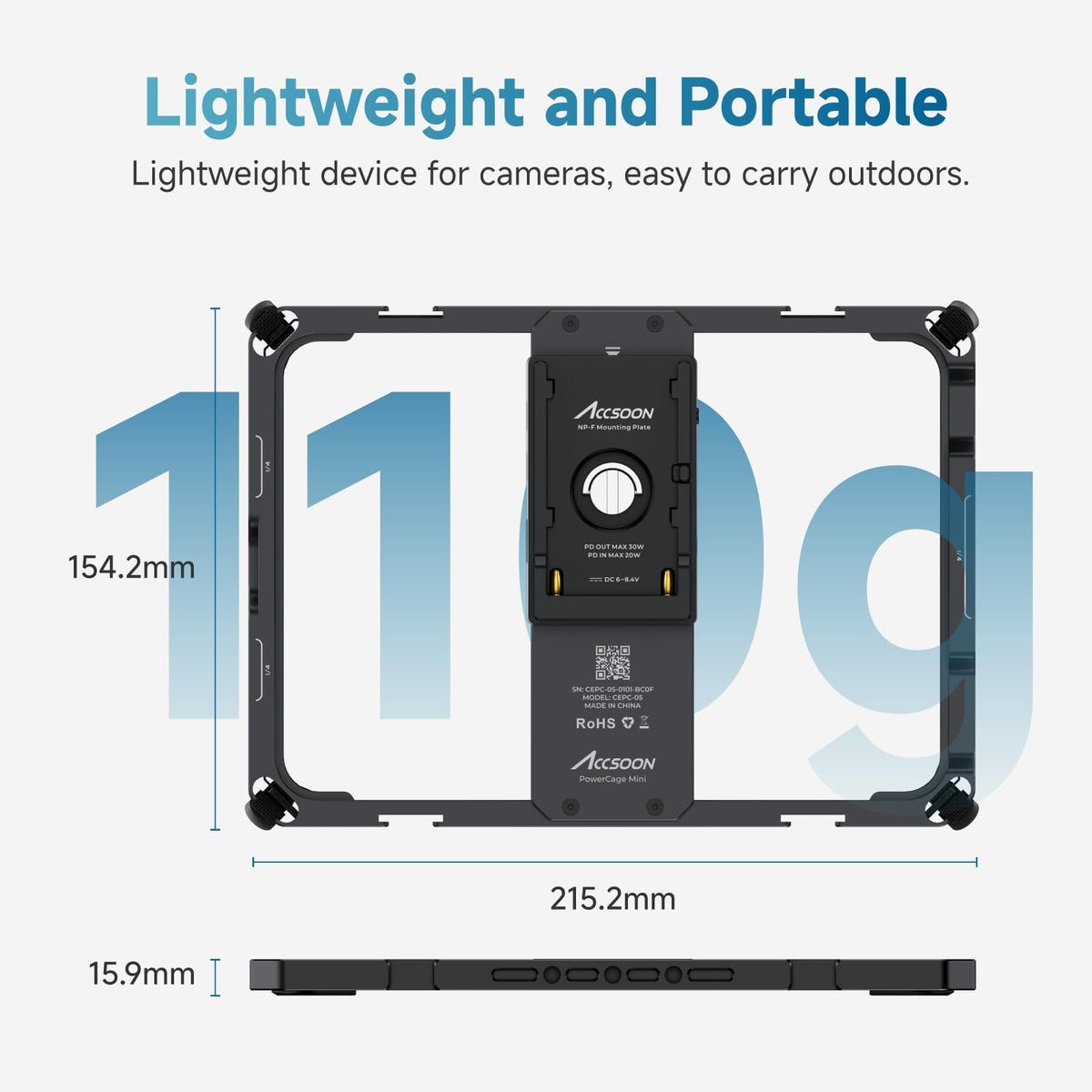 iPad mini Cage with Battery Plate Adapter and Sunhood D494