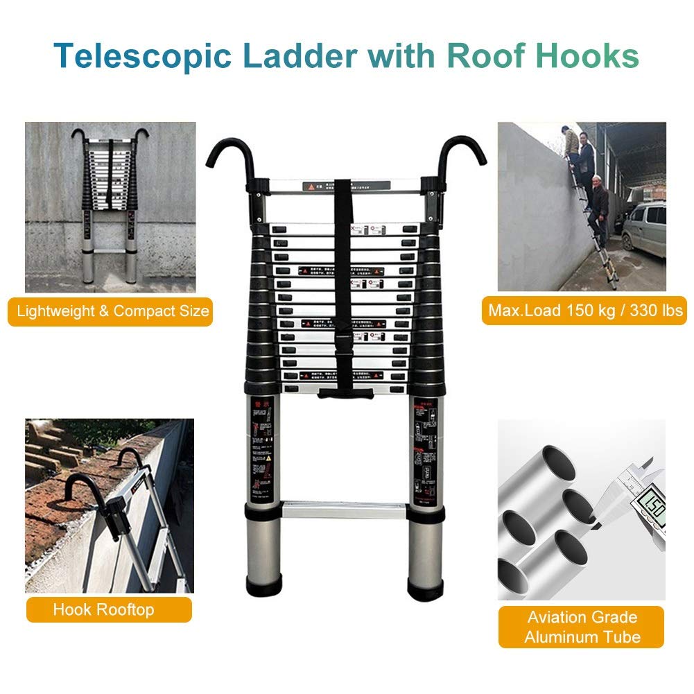 Aluminum Extension Folding Ladder, 330 Pound Capacity L9955