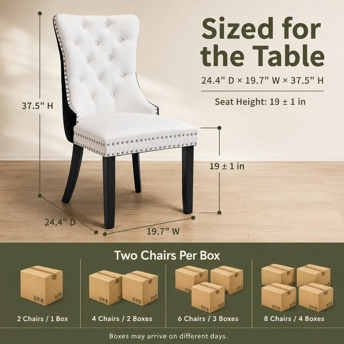 White Black PU Dining Chairs Set of 6 O4024