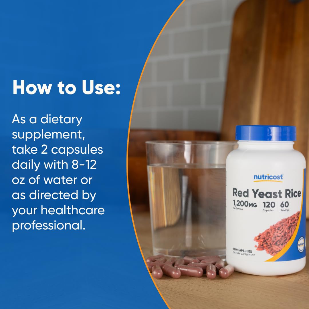 Red Yeast Rice 1200mg 120 Capsules Gluten Free P18870