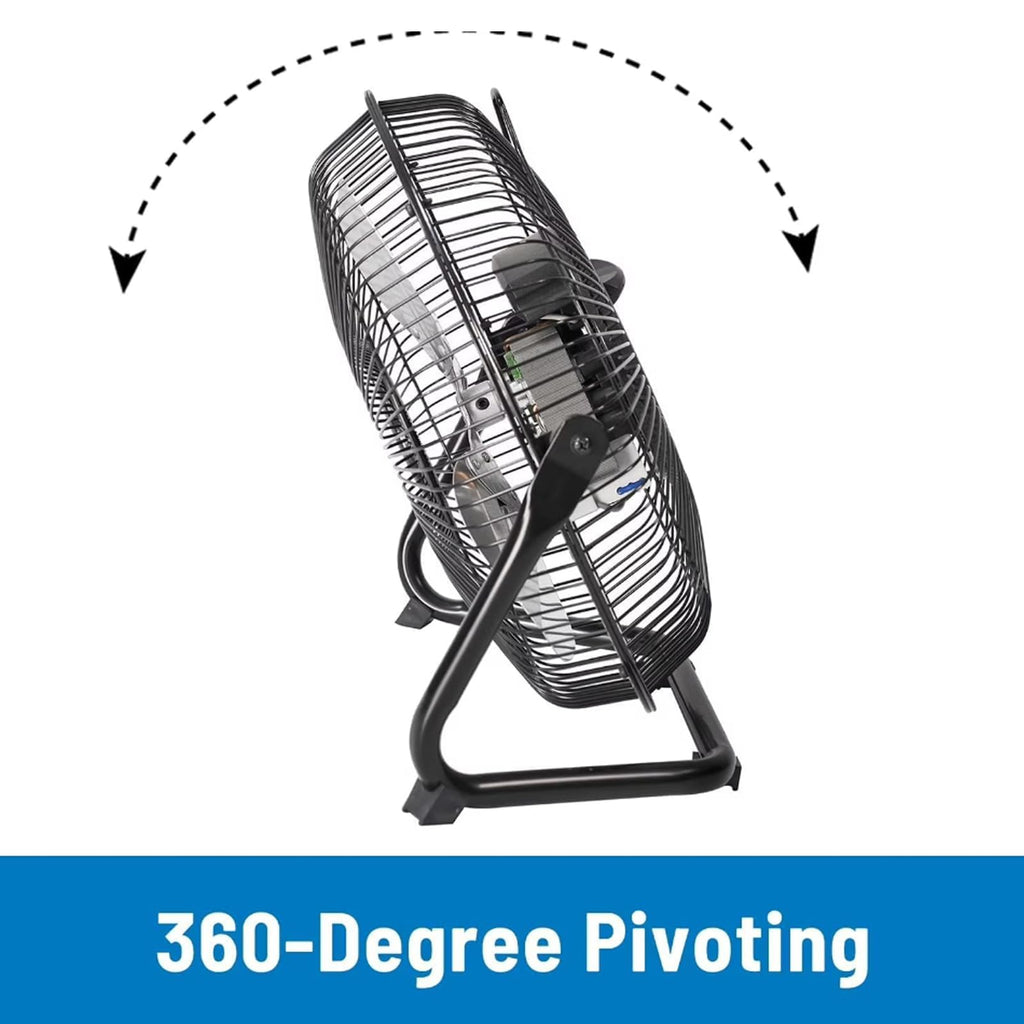 9 Inch Black Metal High Velocity Floor & Wall Mount Fan I56845
