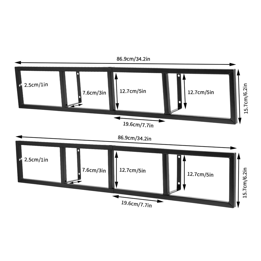 34 Inch Black Metal Media Storage Rack K557416