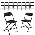 10 Pack Black Stackable Plastic Folding Chairs with Metal Legs H679605