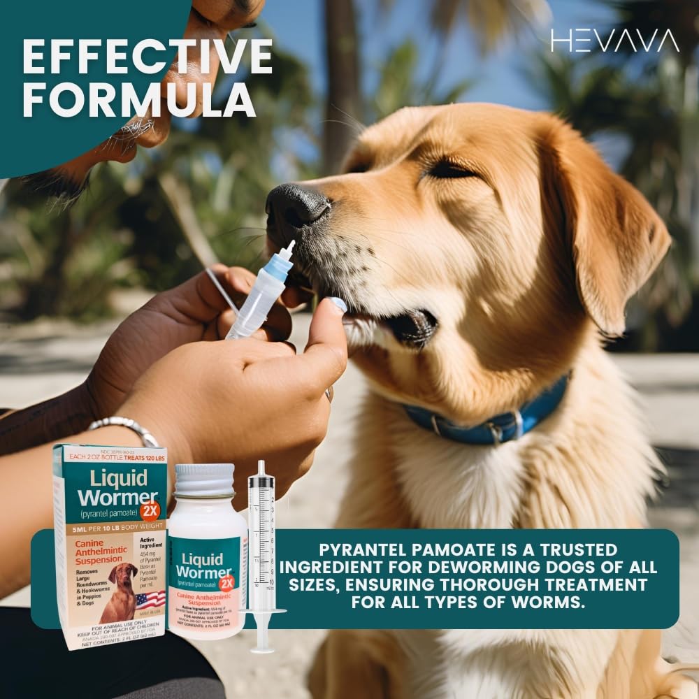 8 oz Pyrantel Pamoate Liquid Wormer for Dogs and Puppies Q8657