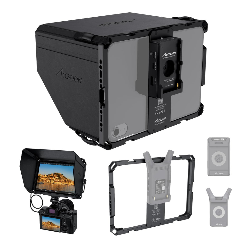 iPad mini Cage with Battery Plate Adapter and Sunhood D494