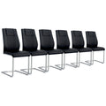 Black Faux Leather Dining Chairs Set 6 R402