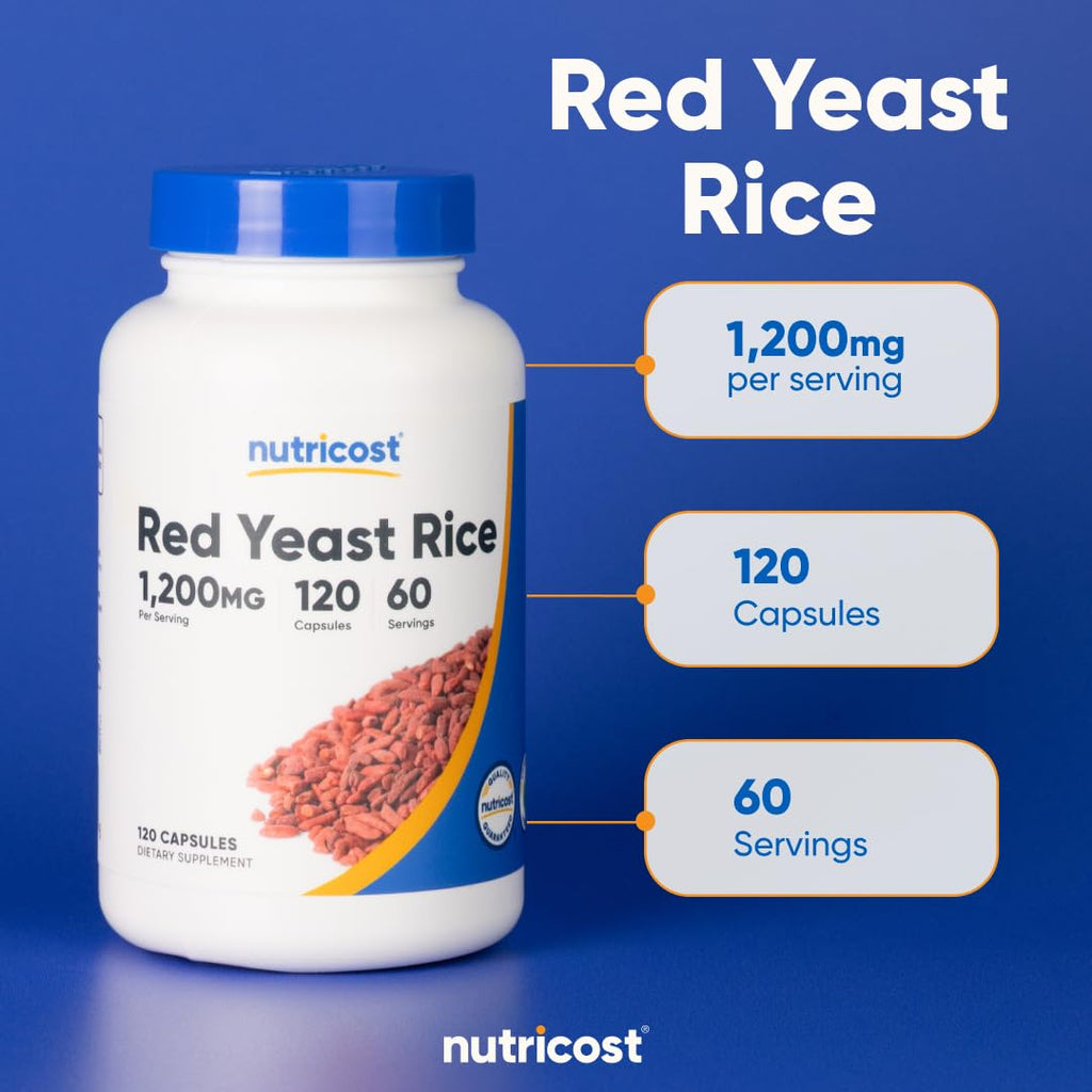 Red Yeast Rice 1200mg 120 Capsules Gluten Free P18870