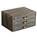 Solid Wood Grey 3 Drawer Desktop Organizer C992
