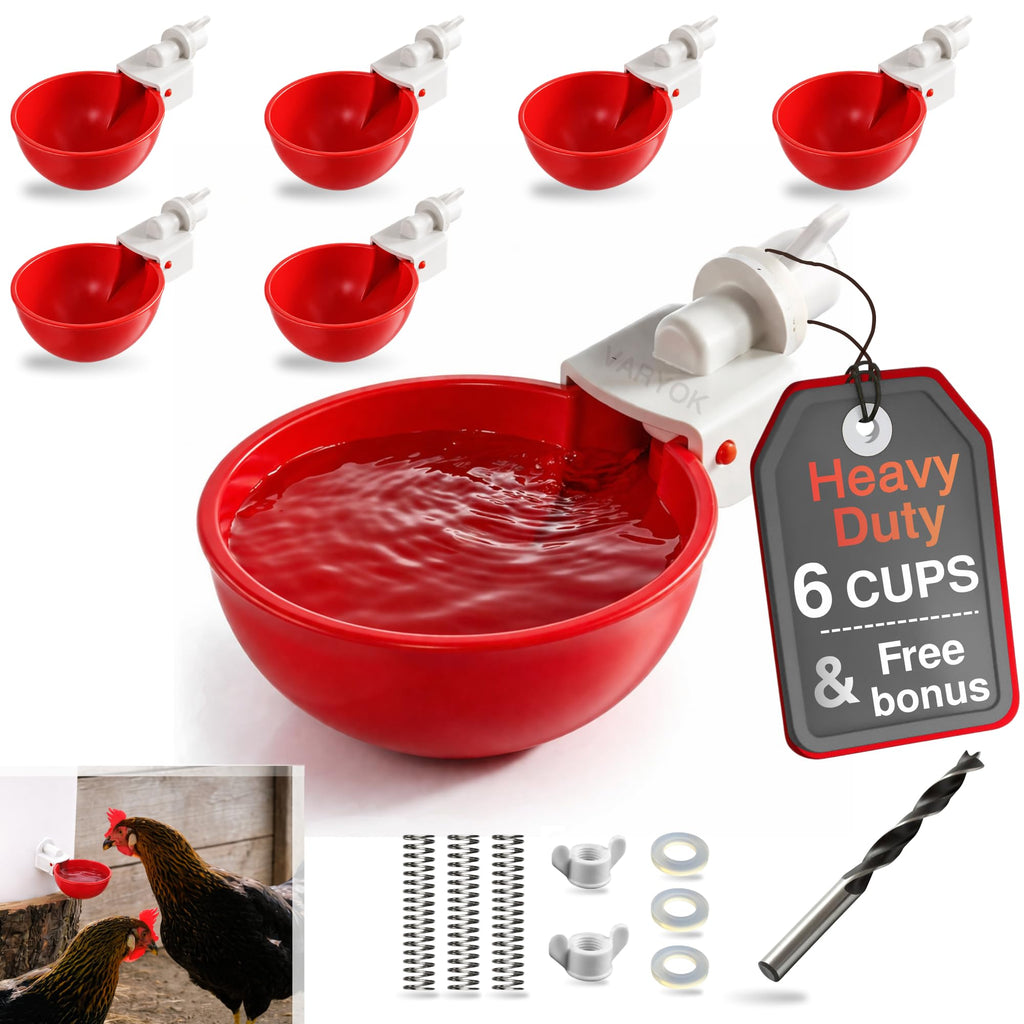 6 Pack Large Chicken Water Cups Z6406