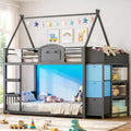 Twin Over Twin Bunk Bed with 3 Storage Drawers and Stairs D4813