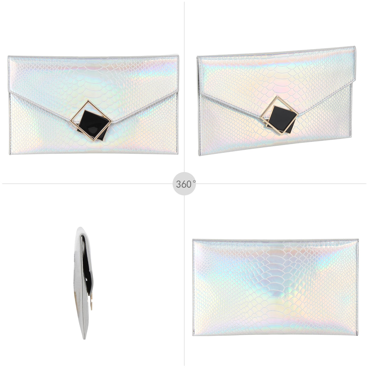 Genuine Leather Envelope Clutch D6434