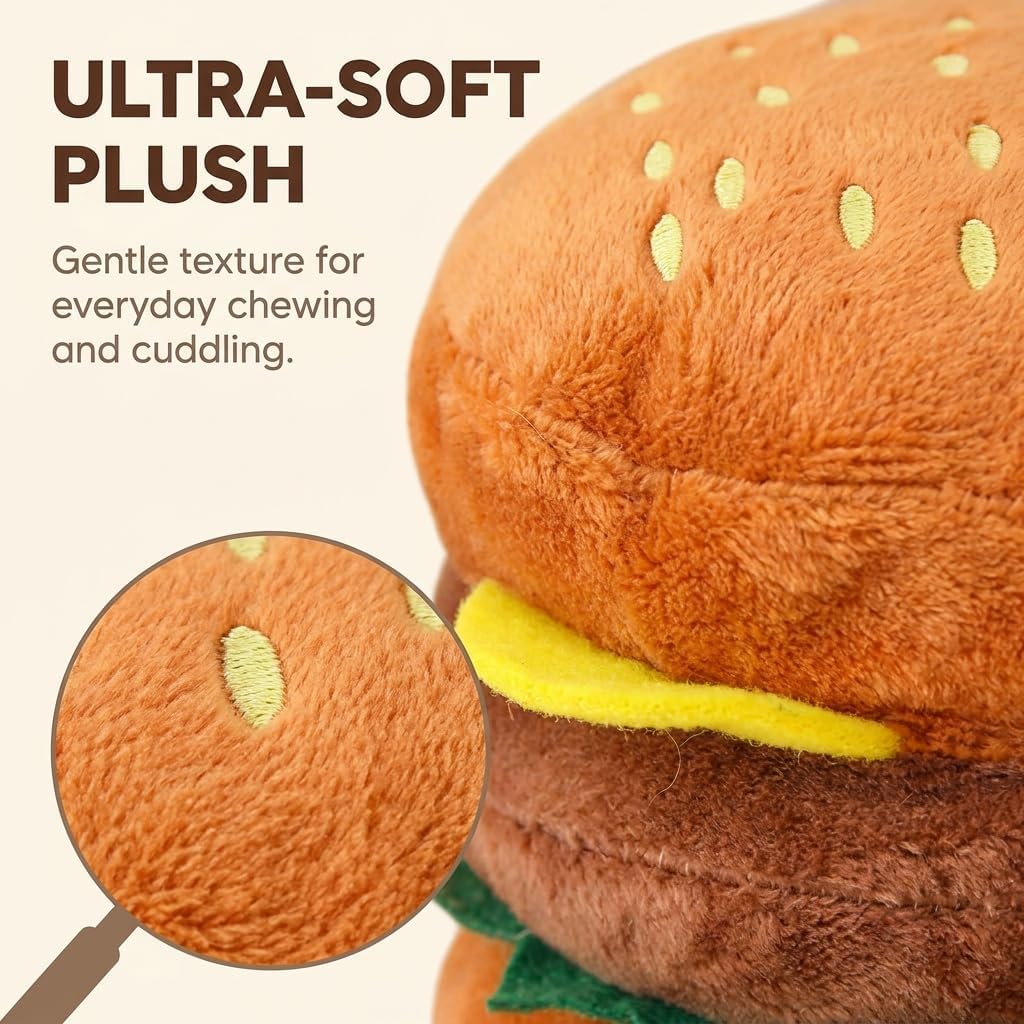 Hamburger Shape Dog Plush Squeaky Toy G883