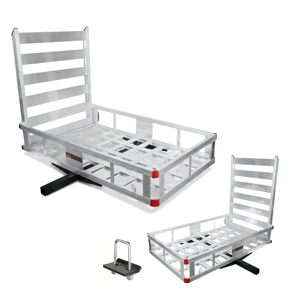 50" x 30" Aluminum Trailer Hitch Cargo Carrier with 41.5" Ramp X386407